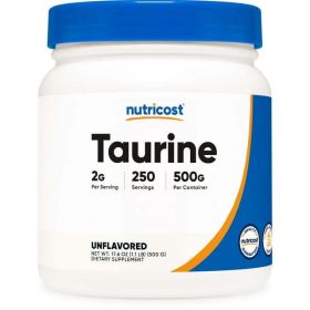 Nutricost Taurine Supplement Powder 500 Grams, 250 Servings